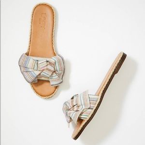 Loft Outlet Bow Striped Slide Sandals